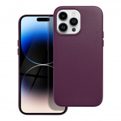 Apple iPhone 14 Pro Max Case Leather Mag Cover Elegant  MagSAFE  Dark violet 