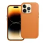 Apple iPhone 14 Pro Case Leather Mag Cover Elegant  MagSAFE  Orange 