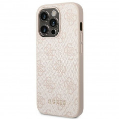 Apple iPhone 14 Pro Case Guess 4G Gold Logo Elegant  Pink 