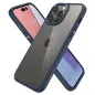 Apple iPhone 14 Pro Case Spigen Ultra Hybrid Crystal clear  Navy blue 