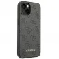 Apple iPhone 14 Case Guess 4G Gold Logo Elegant  Grey 