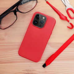 Apple iPhone XS Max Case Leather Mag Cover Elegant  MagSAFE  Red 