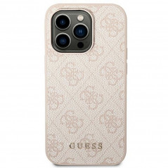 Apple iPhone 14 Pro Max Case Guess 4G Gold Logo Elegant  Pink 