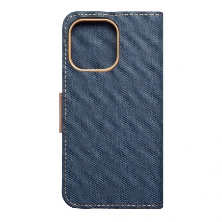 Apple iPhone 14 Pro Max Wallet Cases CANVAS Book Navy blue 