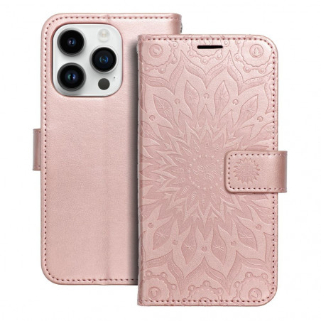 Apple iPhone 14 Pro Wallet Cases MEZZO Book Mandala  Rose gold