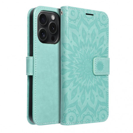 Apple iPhone 15 Pro Wallet Cases MEZZO Book Mandala  Green