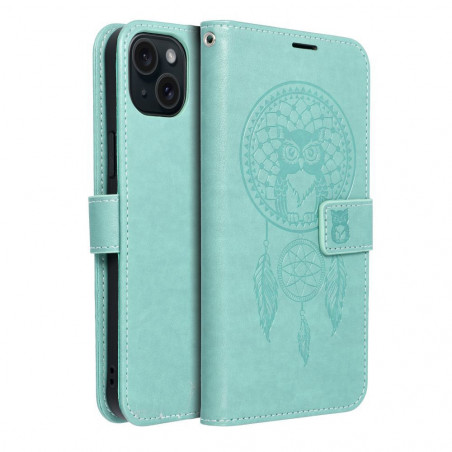 Apple iPhone 15 Plus Wallet Cases MEZZO Book Dreamcatcher  Green 