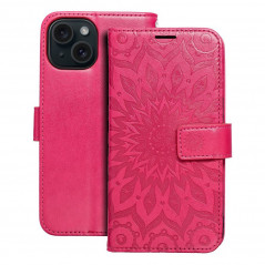 Apple iPhone 15 Wallet Cases MEZZO Book Mandala  Magenta 