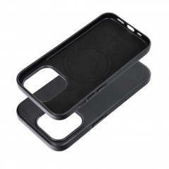 Apple iPhone 15 Pro Case Leather Mag Cover Elegant  MagSAFE  Black 