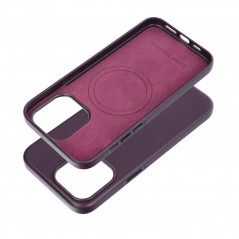 Apple iPhone 15 Pro Max Case Leather Mag Cover Elegant  MagSAFE  Dark violet 