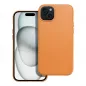 Apple iPhone 15 Plus Case Leather Mag Cover Elegant  MagSAFE  Orange 