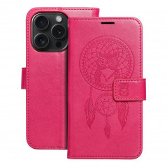 Apple iPhone 15 Pro Wallet Cases MEZZO Book Dreamcatcher  Magenta