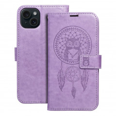 Apple iPhone 15 Plus Wallet Cases MEZZO Book Dreamcatcher  Purple