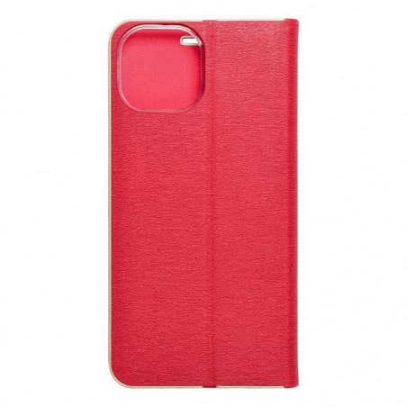 Apple iPhone 15 Wallet Cases LUNA Book Gold Elegant  Red 