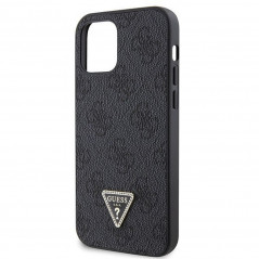 Apple iPhone 12 Pro Case Guess Metal Logo Starss Crossbody Elegant  Black 