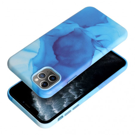 Apple iPhone 11 Pro Max Case Leather Mag Cover Elegant  MagSAFE  Blue splash