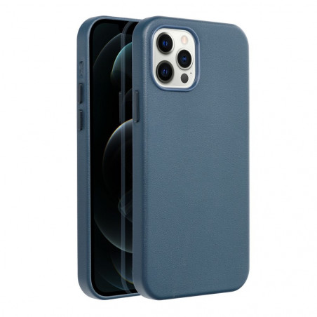 Apple iPhone 12 Pro Case Leather Mag Cover Elegant  MagSAFE  Indigo blue