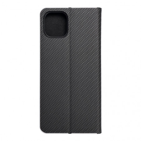 Samsung Galaxy A03 Wallet Cases LUNA Book Carbon Carbon Fibre, Elegant  Black 