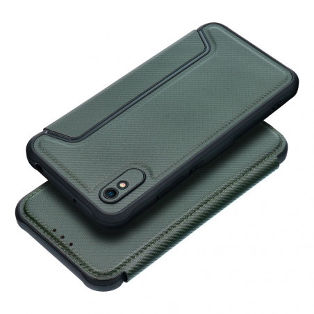 XIAOMI Redmi 9C Wallet Cases Razor Book Carbon Fibre, Carbon pattern  Dark green