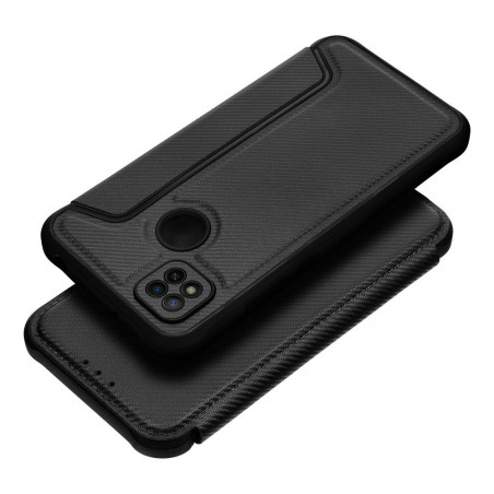 XIAOMI Redmi 9C Wallet Cases Razor Book Carbon Fibre, Carbon pattern  Black 