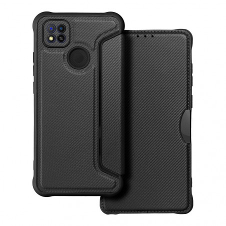 XIAOMI Redmi 9AT Wallet Cases Razor Book Carbon Fibre, Carbon pattern  Black 