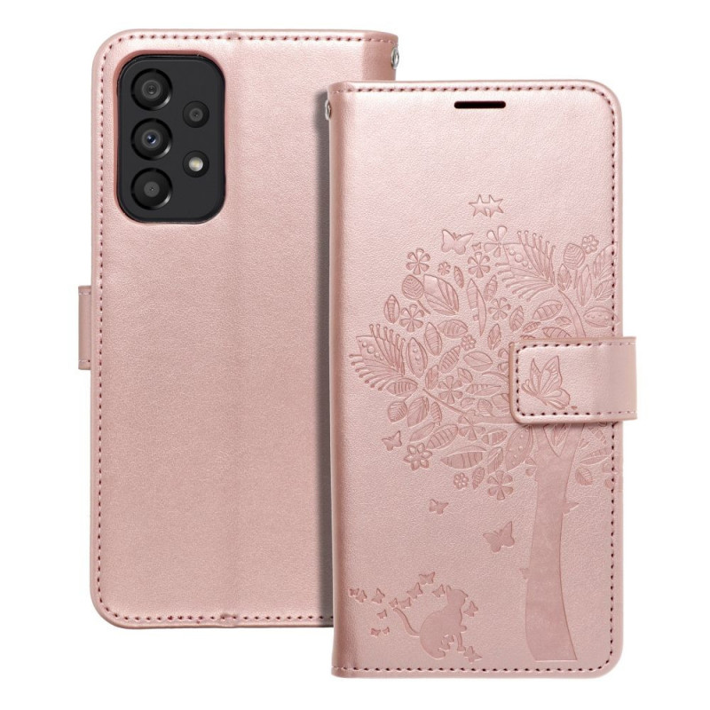 Samsung Galaxy A33 Wallet Cases MEZZO Book Tree  Rose gold 