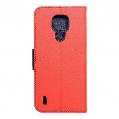 Motorola Moto E7 Wallet Cases Fancy Book Red / Navy