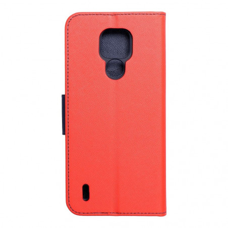 Motorola Moto E7 Wallet Cases Fancy Book Red / Navy 