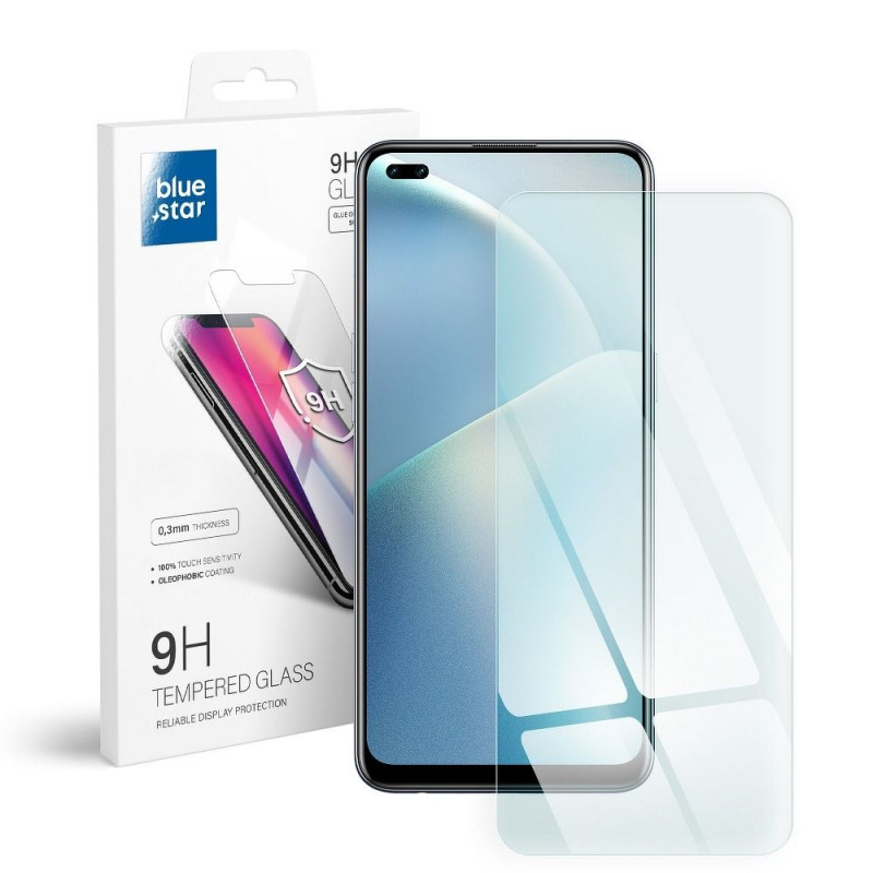 Oppo Reno4 Tempered glass Blue Star 9H Transparent 