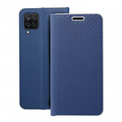 Samsung Galaxy A12 Wallet Cases LUNA Book Carbon Carbon Fibre, Elegant  Blue 