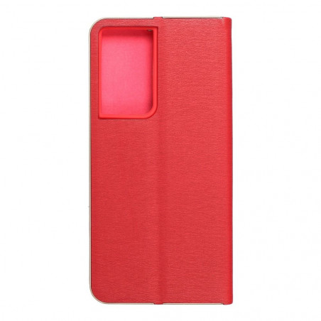 Samsung Galaxy S21 Ultra 5G Wallet Cases LUNA Book Gold Elegant  Red