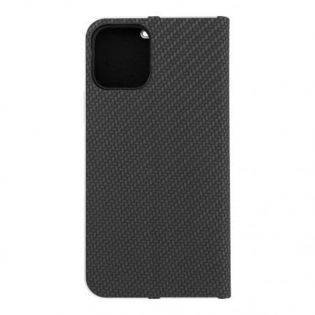 Apple iPhone 12 Pro Wallet Cases LUNA Book Carbon Carbon Fibre, Elegant  Black 