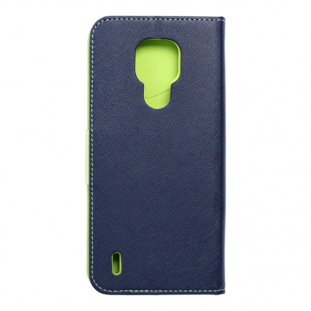 Motorola Moto E7 Wallet Cases Fancy Book Navy / Lime