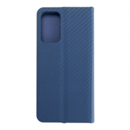 Samsung Galaxy A72 5G Wallet Cases LUNA Book Carbon Carbon Fibre, Elegant  Blue 