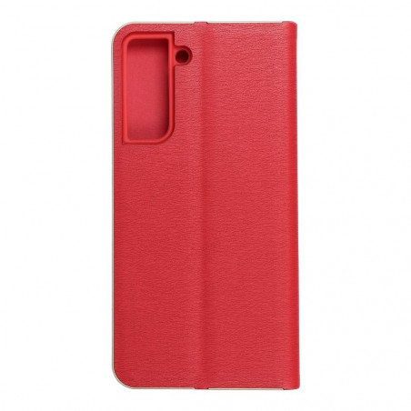 Samsung Galaxy S21 FE 5G Wallet Cases LUNA Book Gold Elegant  Red 