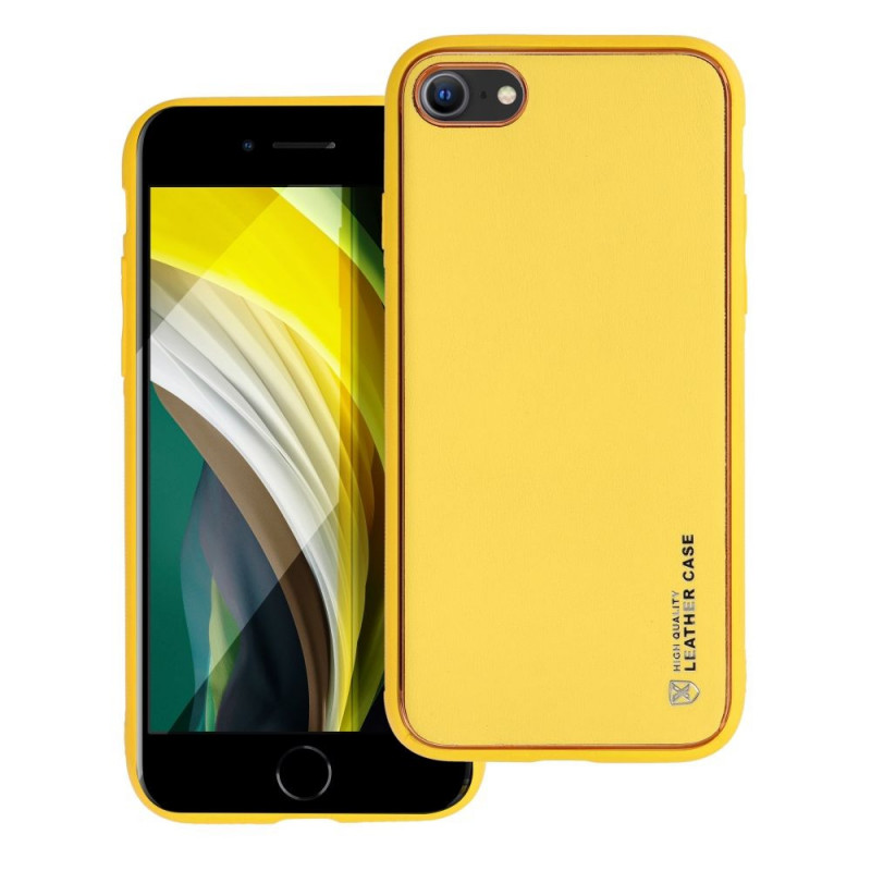 Apple iPhone 7 Case Leather Yellow 