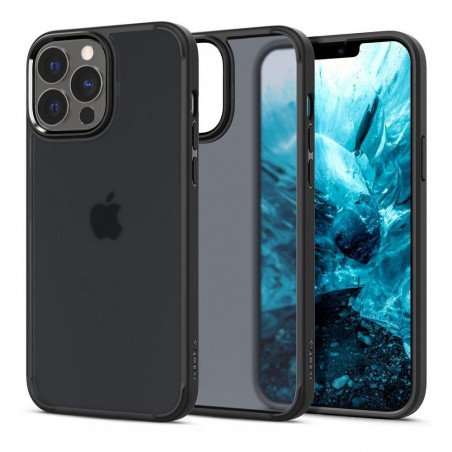 Apple iPhone 13 Pro Case Spigen Ultra Hybrid Crystal clear  Matte frost black