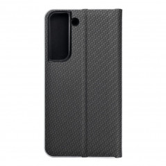 Samsung Galaxy S22 Wallet Cases LUNA Book Carbon Carbon Fibre, Elegant  Black 