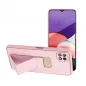 Samsung Galaxy A22 5G Case LEATHER Case Kickstand Pink 