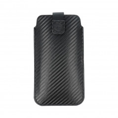 XIAOMI Redmi 9A Univerzálne puzdro Pocket Carbon Carbon pattern  Black 