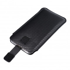 XIAOMI Redmi 9A Univerzálne puzdro Pocket Carbon Carbon pattern  Black 