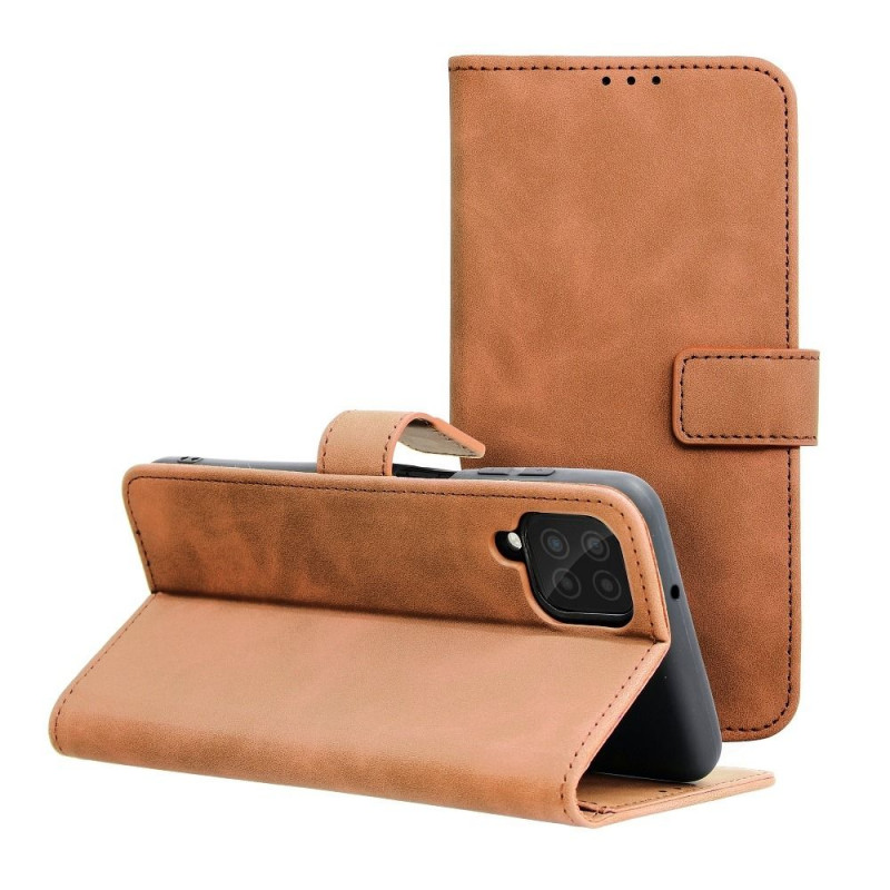 Samsung Galaxy A12 Wallet Cases TENDER Book Brown 