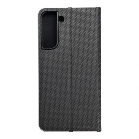 Samsung Galaxy S22 Plus Wallet Cases LUNA Book Carbon Carbon Fibre, Elegant  Black 