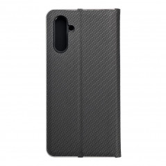 Samsung Galaxy A13 LTE Wallet Cases LUNA Book Carbon Carbon Fibre, Elegant  Black 