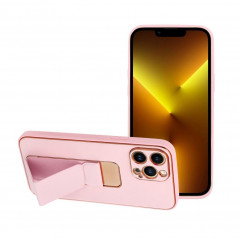 Apple iPhone 13 Pro Case LEATHER Case Kickstand Pink 