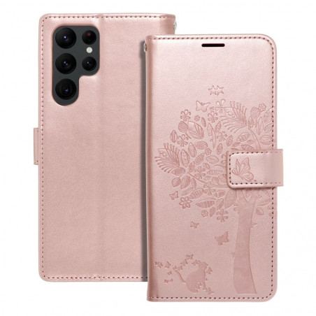 Samsung Galaxy S22 Ultra Wallet Cases MEZZO Book Tree  Rose gold 