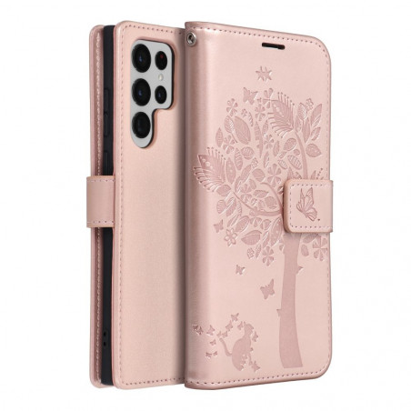 Samsung Galaxy S22 Ultra Wallet Cases MEZZO Book Tree  Rose gold 