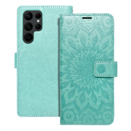 Samsung Galaxy S22 Ultra Wallet Cases MEZZO Book Mandala  Green 