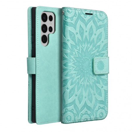 Samsung Galaxy S22 Ultra Wallet Cases MEZZO Book Mandala  Green 