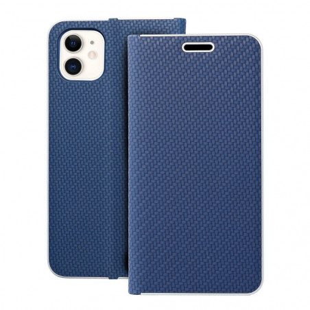 Apple iPhone 11 Wallet Cases LUNA Book Carbon Carbon Fibre, Elegant  Blue 